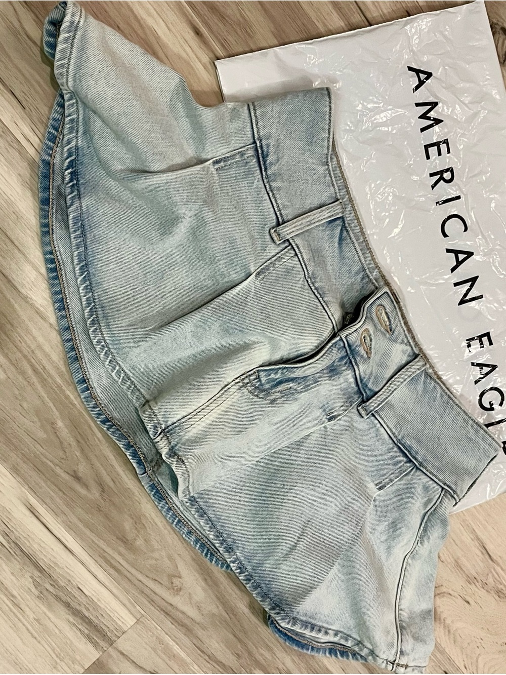 American Eagle Outfitters Faded Light Blue Denim Shorts